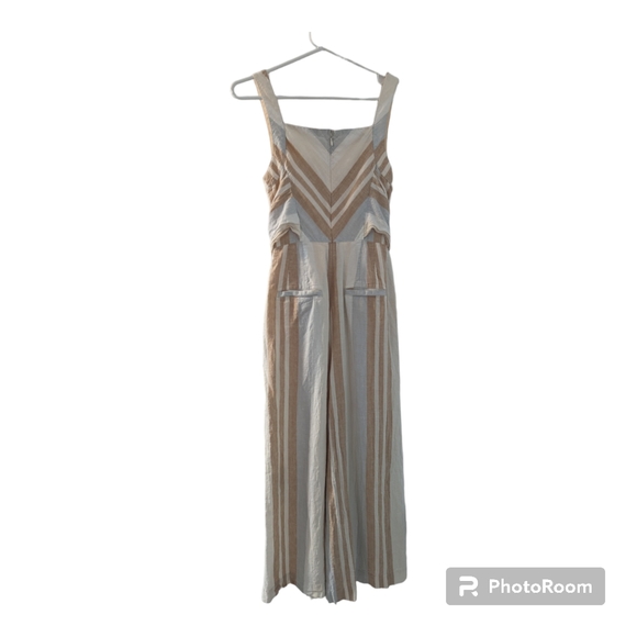Anthropologie Savannah Striped Jumpsuit Linen Blend Women's Size 0 - Picture 4 of 7